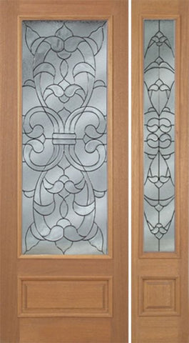 WDMA 50x96 Door (4ft2in by 8ft) Exterior Mahogany Edwards Single Door/1side w/ W Glass - 8ft Tall 1