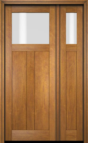 WDMA 51x80 Door (4ft3in by 6ft8in) Exterior Swing Mahogany Top Lite Craftsman Single Entry Door Sidelight 1