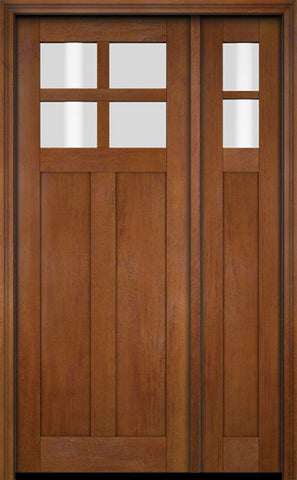 WDMA 51x80 Door (4ft3in by 6ft8in) Exterior Swing Mahogany 4 Lite Craftsman Single Entry Door Sidelight 6