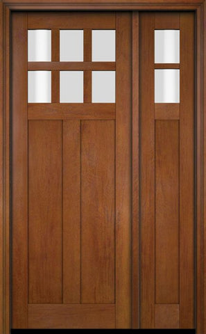 WDMA 51x80 Door (4ft3in by 6ft8in) Exterior Swing Mahogany 6 Lite Craftsman Single Entry Door Sidelight 4