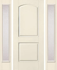 WDMA 52x80 Door (4ft4in by 6ft8in) Exterior Smooth 2 Panel Soft Arch Star Door 2 Sides Granite Full Lite 1