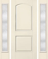 WDMA 52x80 Door (4ft4in by 6ft8in) Exterior Smooth 2 Panel Soft Arch Star Door 2 Sides Chord Full Lite 1