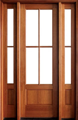 WDMA 52x96 Door (4ft4in by 8ft) Exterior Mahogany Alexandria SDL 4 Lite Impact Single Door/2Sidelight 1