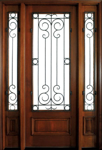 WDMA 52x96 Door (4ft4in by 8ft) Exterior Mahogany Sherwood Single/2Sidelight Wakefield 1