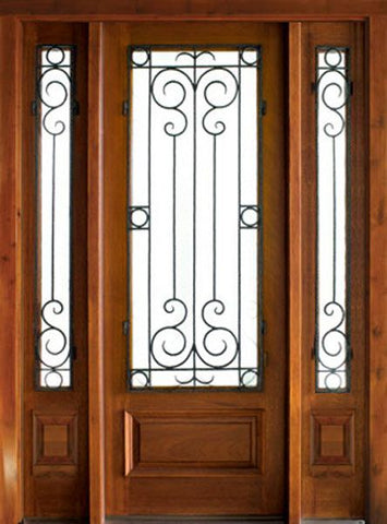 WDMA 52x96 Door (4ft4in by 8ft) Exterior Knotty Alder Oconee Sherwood Single Door/2Sidelight 1