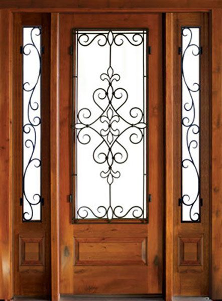 WDMA 52x96 Door (4ft4in by 8ft) Exterior Knotty Alder Oconee Gilford Single Door/2Sidelight 1