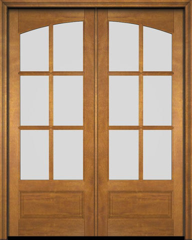 WDMA 52x96 Door (4ft4in by 8ft) Interior Swing Mahogany Double 3/4 Arch 6 Lite Exterior or Door 1