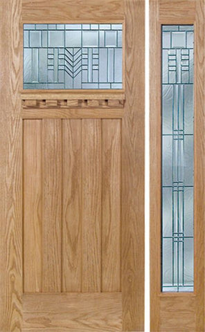 WDMA 54x80 Door (4ft6in by 6ft8in) Exterior Oak Biltmore Single Door/1 Full-lite side w/ C Glass 1