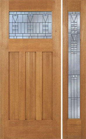 WDMA 54x80 Door (4ft6in by 6ft8in) Exterior Mahogany Biltmore Single Door/1 Full-lite side w/ B Glass 1