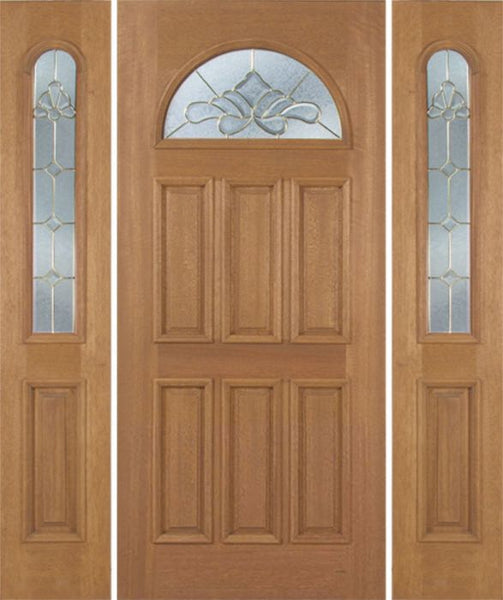 WDMA 54x80 Door (4ft6in by 6ft8in) Exterior Mahogany Jefferson Single Door/2side w/ BO Glass 1