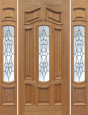 WDMA 54x80 Door (4ft6in by 6ft8in) Exterior Mahogany Palisades Single Door/2side w/ L Glass 1
