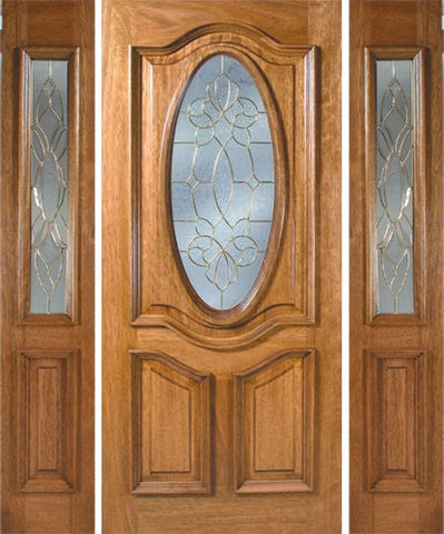 WDMA 54x80 Door (4ft6in by 6ft8in) Exterior Mahogany La Jolla Single Door/2side w/ BO Glass - 6ft8in Tall 1