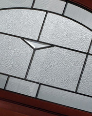 WDMA 54x80 Door (4ft6in by 6ft8in) Exterior Cherry Plank Panel 3/4 Lite Single Entry Door Sidelights Topaz Glass 2