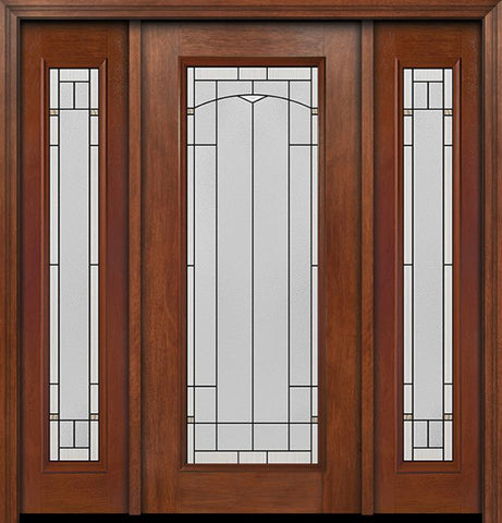 WDMA 54x80 Door (4ft6in by 6ft8in) Exterior Mahogany Full Lite Single Entry Door Sidelights Topaz Glass 1