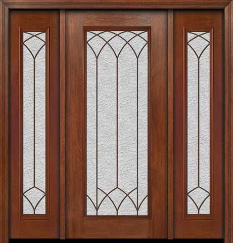 WDMA 54x80 Door (4ft6in by 6ft8in) Exterior Mahogany Full Lite Single Entry Door Sidelights Davidson Glass 1