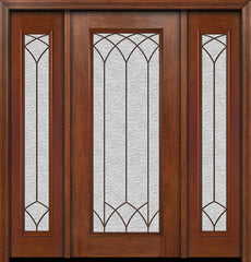 WDMA 54x80 Door (4ft6in by 6ft8in) Exterior Mahogany Full Lite Single Entry Door Sidelights Davidson Glass 1