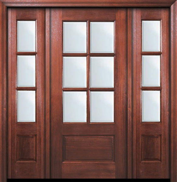 WDMA 54x80 Door (4ft6in by 6ft8in) Exterior Mahogany 80in 6 Lite TDL DoorCraft Door /2side w/Bevel IG 1