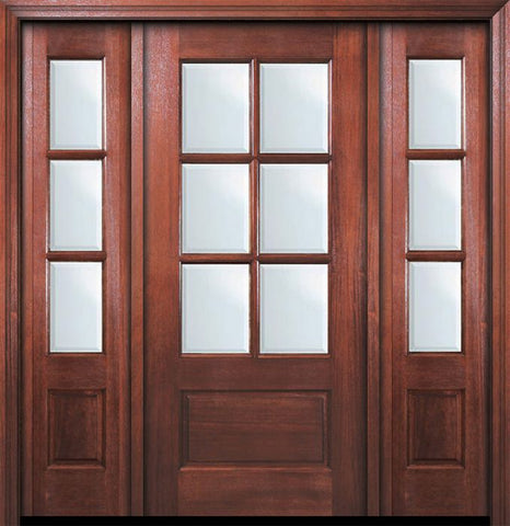 WDMA 54x80 Door (4ft6in by 6ft8in) Exterior Mahogany 80in 6 Lite TDL DoorCraft Door /2side w/Bevel IG 1