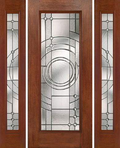 WDMA 54x80 Door (4ft6in by 6ft8in) Exterior Mahogany Full Lite Single Entry Door Sidelights EN Glass 1