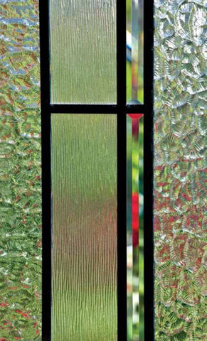 WDMA 54x96 Door (4ft6in by 8ft) Exterior Cherry 96in Two Panel Single Entry Door Sidelights Pembrook Glass 2