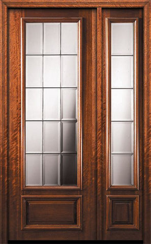 WDMA 54x96 Door (4ft6in by 8ft) Exterior Mahogany 42in x 96in 3/4 Lite French Door /1side 1