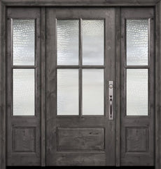 WDMA 56x80 Door (4ft8in by 6ft8in) Exterior Knotty Alder 80in 2/3 Lite 4 Lite SDL Estancia Alder Door /2side 1