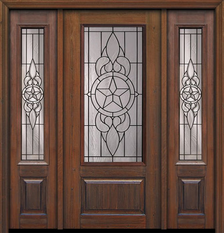WDMA 56x80 Door (4ft8in by 6ft8in) Exterior Cherry 80in 1 Panel 3/4 Lite Brazos / Walnut Door /2side 1