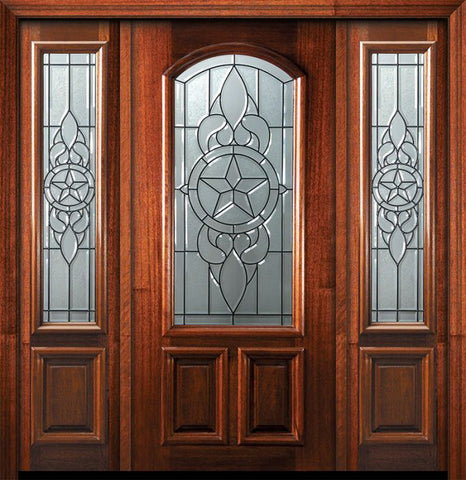 WDMA 56x80 Door (4ft8in by 6ft8in) Exterior Mahogany 80in Brazos Arch Lite Door /2side 1