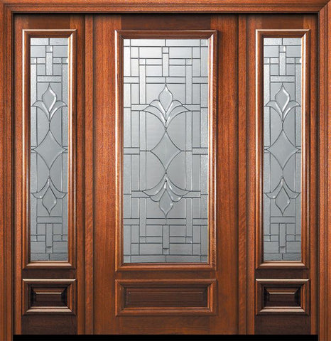 WDMA 56x80 Door (4ft8in by 6ft8in) Exterior Mahogany 80in 3/4 Lite Marsala Door /2side 1