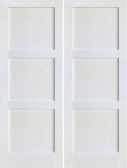 WDMA 56x96 Door (4ft8in by 8ft) Interior Swing Pine 96in Primed 3 Panel Shaker Double Door | 4103 1