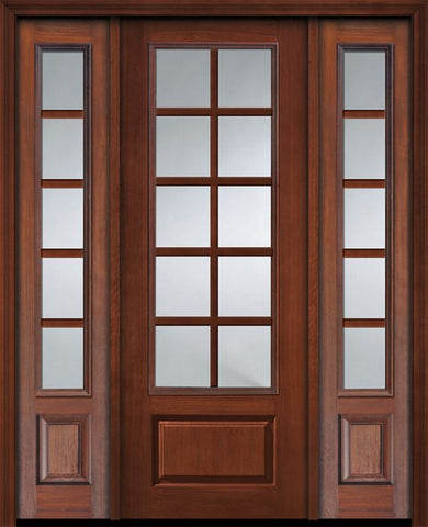 WDMA 56x96 Door (4ft8in by 8ft) French Cherry IMPACT | 96in 3/4 Lite 1 Panel 10 Lite SDL Door /2side 1