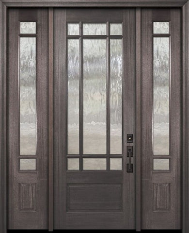 WDMA 56x96 Door (4ft8in by 8ft) Exterior Mahogany 96in 3/4 Lite Marginal 9 Lite SDL DoorCraft Door /2side 1