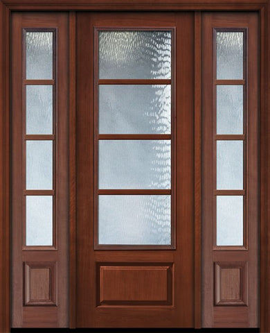 WDMA 56x96 Door (4ft8in by 8ft) Exterior Cherry IMPACT | 96in 3/4 Lite 1 Panel 4 Lite SDL Door /2side 1