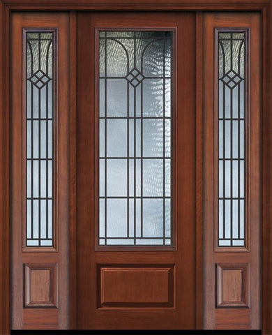 WDMA 56x96 Door (4ft8in by 8ft) Exterior Cherry 96in 1 Panel 3/4 Lite Cantania / Walnut Door /2side 1