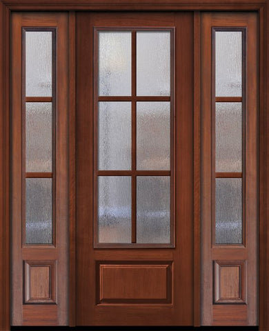 WDMA 56x96 Door (4ft8in by 8ft) Exterior Cherry 96in 3/4 Lite 1 Panel 6 Lite SDL Door /2side 1