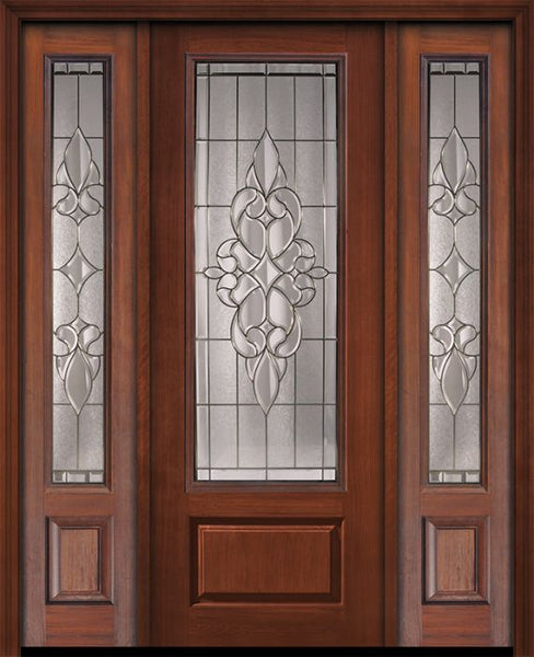 WDMA 56x96 Door (4ft8in by 8ft) Exterior Cherry 96in 1 Panel 3/4 Lite Courtlandt Walnut / Door /2side 1