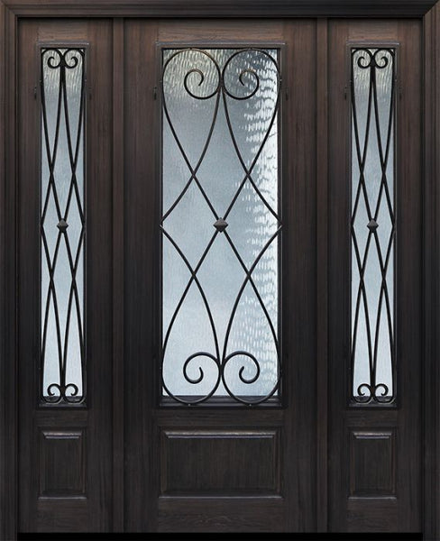 WDMA 56x96 Door (4ft8in by 8ft) Exterior Cherry 96in 1 Panel 3/4 Lite Charleston Door /2side 1