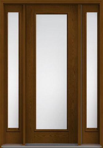 WDMA 56x96 Door (4ft8in by 8ft) French Oak Low-E 8ft Full Lite W/ Stile Lines Fiberglass Exterior Door 2 Sides HVHZ Impact 1