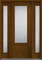 WDMA 56x96 Door (4ft8in by 8ft) Patio Oak Granite 8ft 3/4 Lite 1 Panel Fiberglass Exterior Door 2 Sides HVHZ Impact 1
