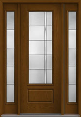 WDMA 56x96 Door (4ft8in by 8ft) Exterior Oak Axis 8ft 3/4 Lite 1 Panel Fiberglass Door 2 Sides HVHZ Impact 1