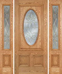 WDMA 58x80 Door (4ft10in by 6ft8in) Exterior Oak Watson Single Door/2side w/ CO Glass 1