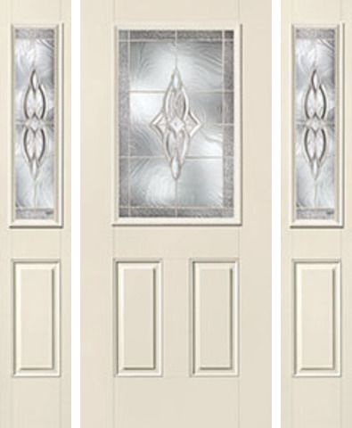 WDMA 58x80 Door (4ft10in by 6ft8in) Exterior Smooth Wellesley Half Lite 2 Panel Star Door 2 Sides 1