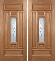 WDMA 60x80 Door (5ft by 6ft8in) Exterior Mahogany Narrow Double Door w/ C Glass 1