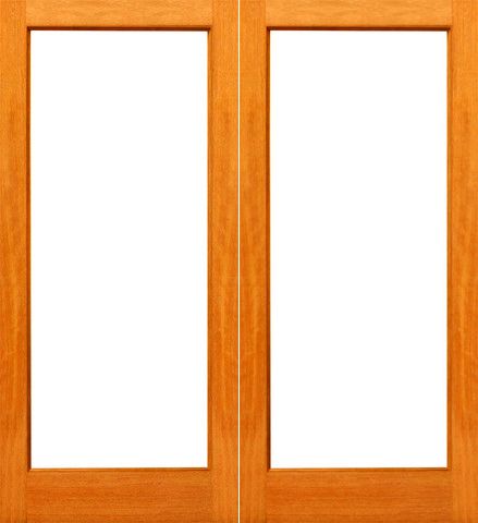 WDMA 60x80 Door (5ft by 6ft8in) Interior Swing Oak Red -1-lite Red Wood IG Glass Double Door 1