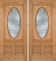 WDMA 60x80 Door (5ft by 6ft8in) Exterior Oak Watson Double Door w/ A Glass 1