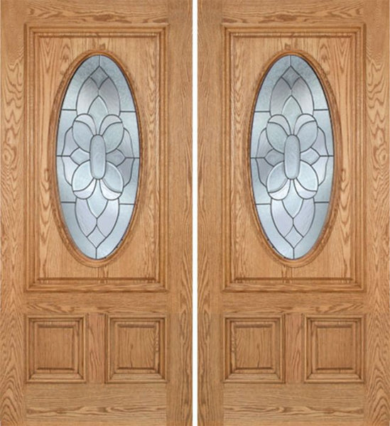 WDMA 60x80 Door (5ft by 6ft8in) Exterior Oak Watson Double Door w/ BO Glass 1