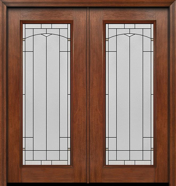 WDMA 60x80 Door (5ft by 6ft8in) Exterior Mahogany Full Lite Double Entry Door Topaz Glass 1