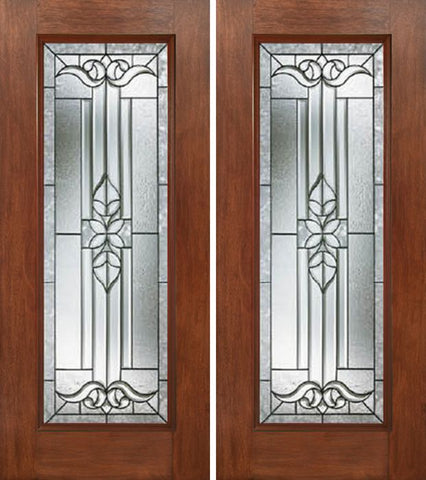 WDMA 60x80 Door (5ft by 6ft8in) Exterior Mahogany Full Lite Double Entry Door CD Glass 1