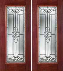 WDMA 60x80 Door (5ft by 6ft8in) Exterior Cherry Full Lite Double Entry Door CD Glass 1