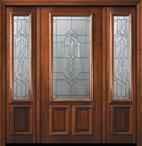 WDMA 60x80 Door (5ft by 6ft8in) Exterior Mahogany 36in x 80in 2/3 Lite Kensington Door /2side 1